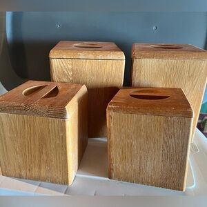 Set of Wooden Kitchen Canisters
